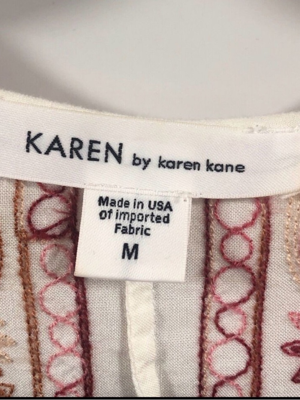 Karen Kane Floral Paisley Kimono Top Boho Embroidered Cream Size M - Picture 5 of 7
